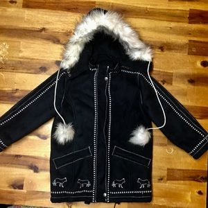 LIKE NEW-Ameri Mode Girls Faux Fur Lined Jacket 6X
